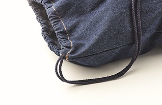 Recycled denim drawstring bag