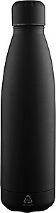 Recycled double-walled drinking bottle 500 ml Sunny, black