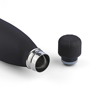 Recycled double-walled drinking bottle 500 ml Sunny, black