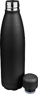 Recycled double-walled drinking bottle 500 ml Sunny, black