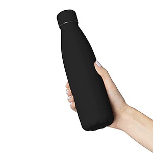 Recycled double-walled drinking bottle 500 ml Sunny, black