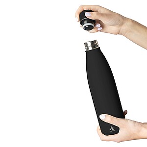 Recycled double-walled drinking bottle 500 ml Sunny, black