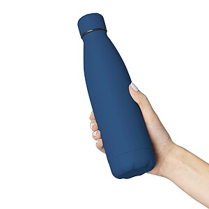 Recycled double-walled drinking bottle 500 ml Sunny, blue