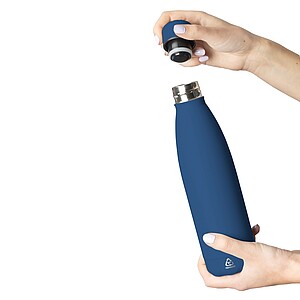 Recycled double-walled drinking bottle 500 ml Sunny, blue