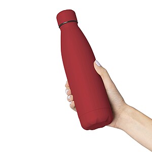 Recycled double-walled drinking bottle 500 ml Sunny, burgundy