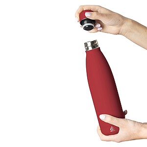 Recycled double-walled drinking bottle 500 ml Sunny, burgundy