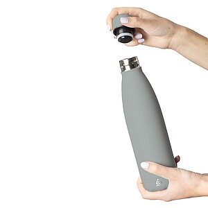Recycled double-walled drinking bottle 500 ml Sunny, grey