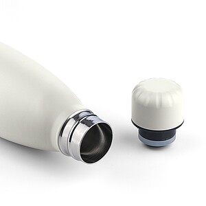 Recycled double-walled drinking bottle 500 ml Sunny, white