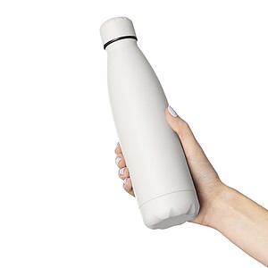 Recycled double-walled drinking bottle 500 ml Sunny, white