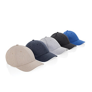 Recycled heather 6 panel cap 200gr, grey