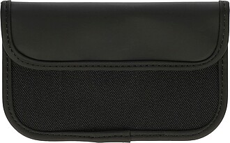 Recycled key and card pouch Ripple, black
