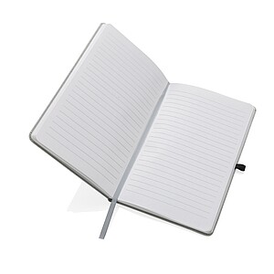 Recycled leather hardcover notebook A5, light grey
