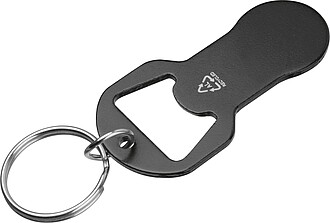 Recycled multifunction aluminum keychain, black