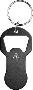 Recycled multifunction aluminum keychain, black