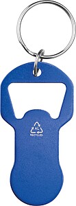 Recycled multifunction aluminum keychain, blue