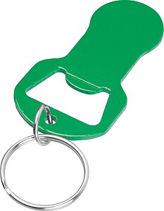 Recycled multifunction aluminum keychain, green