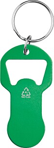 Recycled multifunction aluminum keychain, green