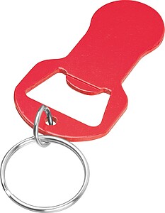 Recycled multifunction aluminum keychain, red