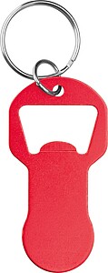 Recycled multifunction aluminum keychain, red