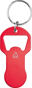 Recycled multifunction aluminum keychain, red