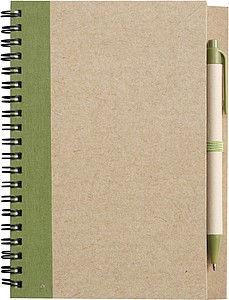 Recycled notebook. Pale green