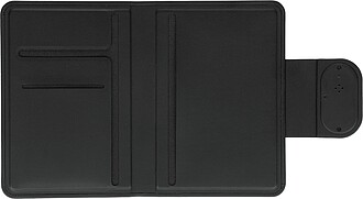 Recycled passport holder with tracking Mavi, black