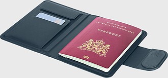 Recycled passport holder with tracking Mavi, blue