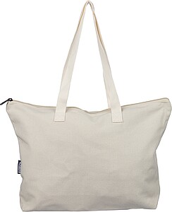Recycled polycotton (330 gsm) tote bag Malina, beige