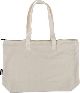 Recycled polycotton (330 gsm) tote bag Malina, beige