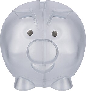 Recycled PS plastic piggy bank Vivi, neutral