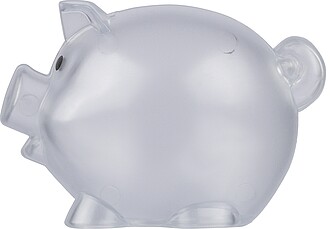 Recycled PS plastic piggy bank Vivi, neutral