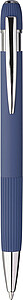 Recycled PU notebook (A5) and ballpen set Tarek, blue