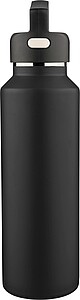 Recycled stainless steel double-walled bottle (600 ml) Mace, black
