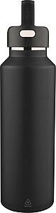 Recycled stainless steel double-walled bottle (600 ml) Mace, black