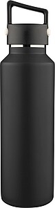 Recycled stainless steel double-walled bottle (600 ml) Mace, black