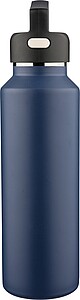 Recycled stainless steel double-walled bottle (600 ml) Mace, blue