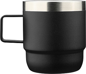 Recycled stainless steel double-walled cup (180 ml) Lilia, black