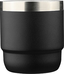 Recycled stainless steel double-walled cup (180 ml) Lilia, black