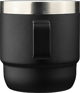 Recycled stainless steel double-walled cup (180 ml) Lilia, black