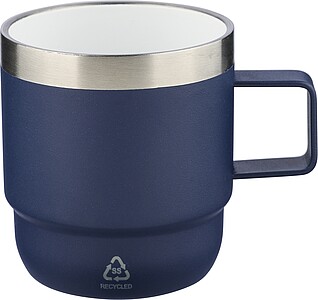 Recycled stainless steel double-walled cup (180 ml) Lilia, blue