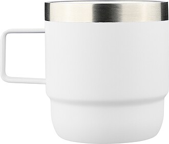 Recycled stainless steel double-walled cup (180 ml) Lilia, white