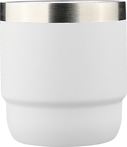 Recycled stainless steel double-walled cup (180 ml) Lilia, white