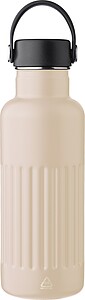 Recycled stainless steel double-walled drinking bottle (500 ml) Lior, beige