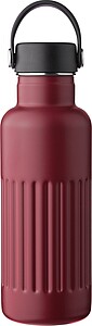 Recycled stainless steel double-walled drinking bottle (500 ml) Lior, burgundy