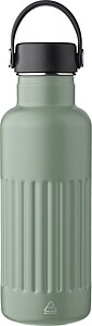 Recycled stainless steel double-walled drinking bottle (500 ml) Lior, green