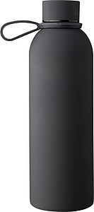 Recycled stainless steel double-walled drinking bottle (500 ml) Sena, black