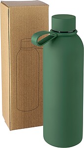 Recycled stainless steel double-walled drinking bottle (500 ml) Sena, green