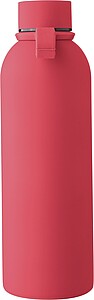 Recycled stainless steel double-walled drinking bottle (500 ml) Sena, red