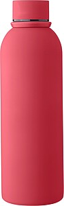 Recycled stainless steel double-walled drinking bottle (500 ml) Sena, red