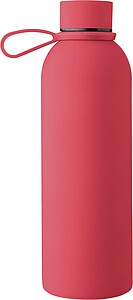 Recycled stainless steel double-walled drinking bottle (500 ml) Sena, red